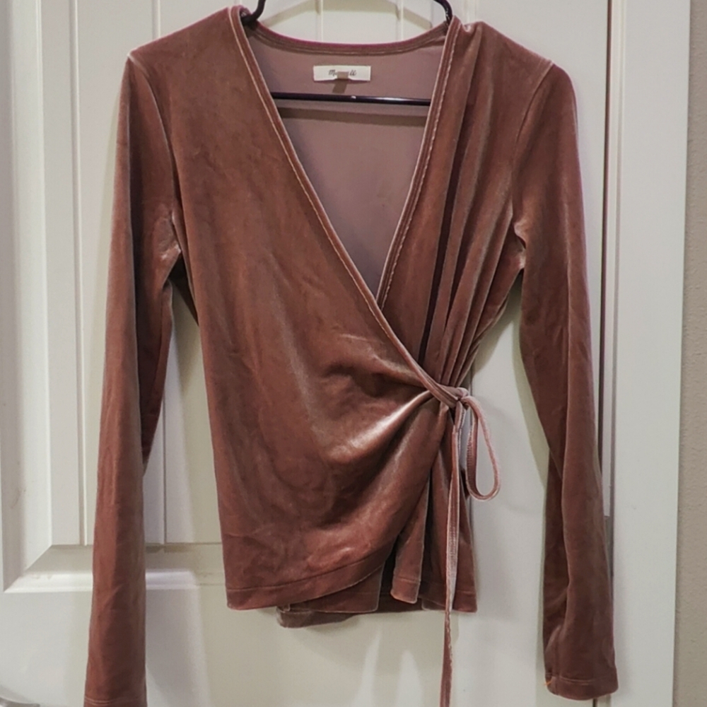 Madewell Velvet Wrap Top